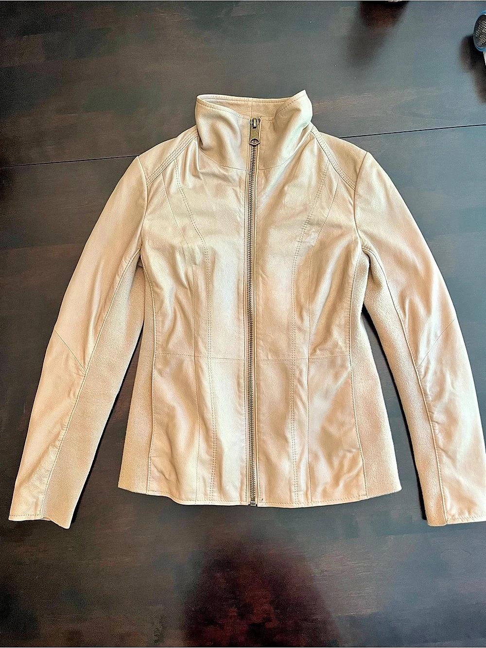 Marc Jacobs Leather Jacket in Beige Size XS